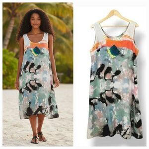 Sucesos Hand Painted One Of A Kind Artist Painter's Palette Sleeveless Dress